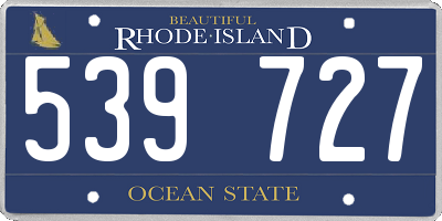 RI license plate 539727