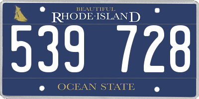 RI license plate 539728