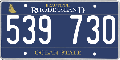 RI license plate 539730