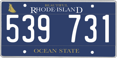 RI license plate 539731