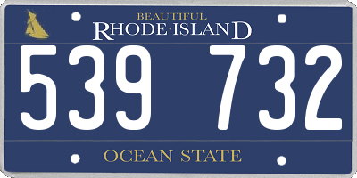 RI license plate 539732