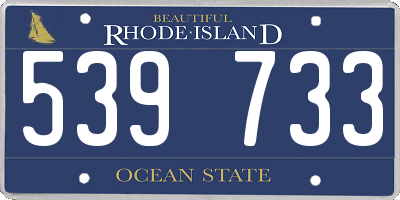 RI license plate 539733