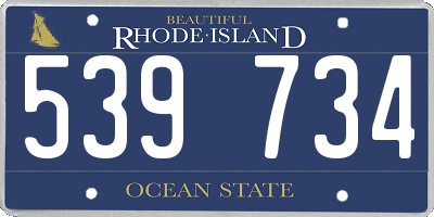 RI license plate 539734