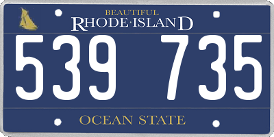 RI license plate 539735