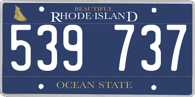 RI license plate 539737