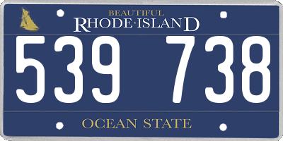 RI license plate 539738