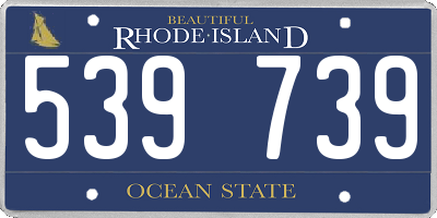 RI license plate 539739