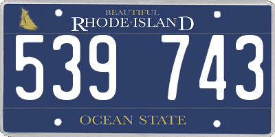 RI license plate 539743