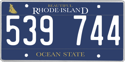 RI license plate 539744