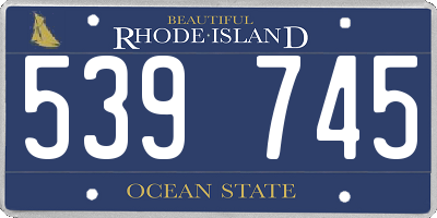 RI license plate 539745