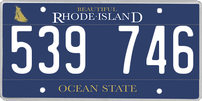 RI license plate 539746