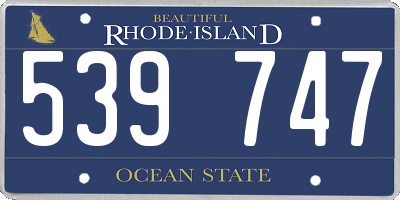 RI license plate 539747