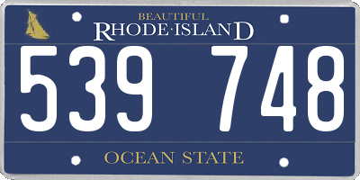RI license plate 539748
