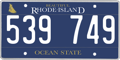 RI license plate 539749