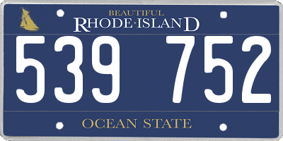 RI license plate 539752