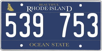 RI license plate 539753
