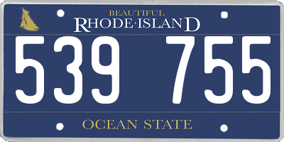 RI license plate 539755