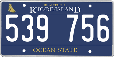 RI license plate 539756