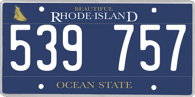 RI license plate 539757