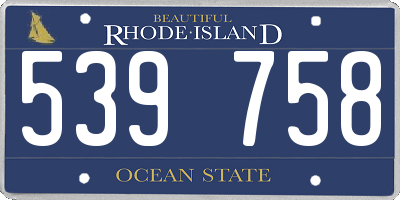 RI license plate 539758