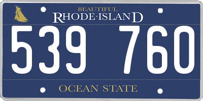 RI license plate 539760