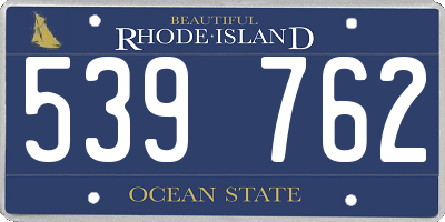 RI license plate 539762