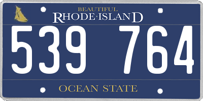 RI license plate 539764