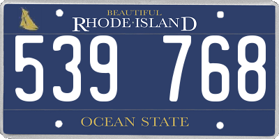 RI license plate 539768