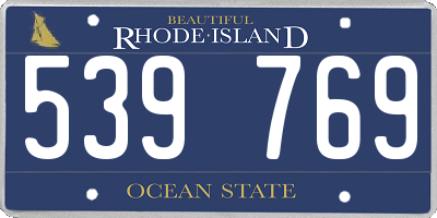 RI license plate 539769