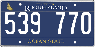 RI license plate 539770