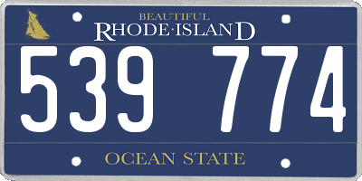 RI license plate 539774