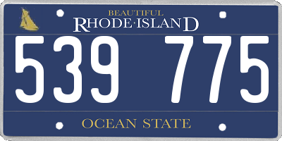 RI license plate 539775