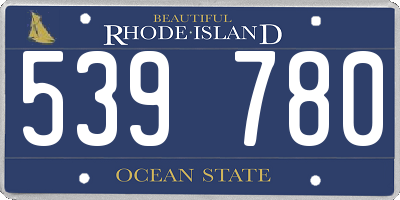 RI license plate 539780