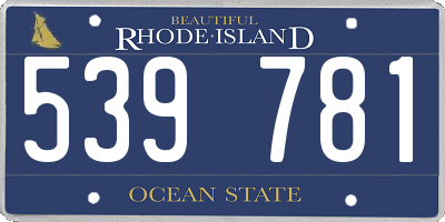 RI license plate 539781