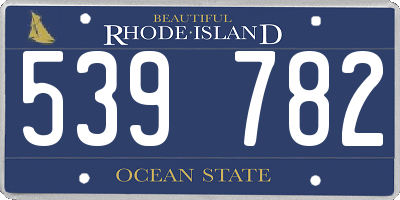RI license plate 539782