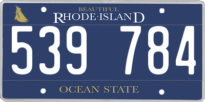 RI license plate 539784