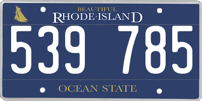 RI license plate 539785