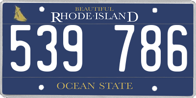 RI license plate 539786