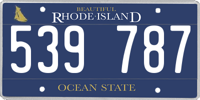 RI license plate 539787