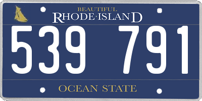 RI license plate 539791