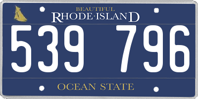 RI license plate 539796