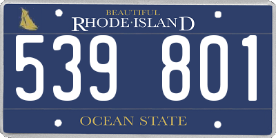 RI license plate 539801