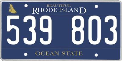 RI license plate 539803