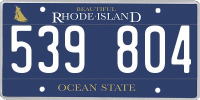 RI license plate 539804