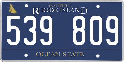 RI license plate 539809