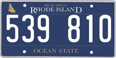 RI license plate 539810