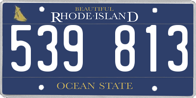 RI license plate 539813
