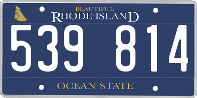 RI license plate 539814