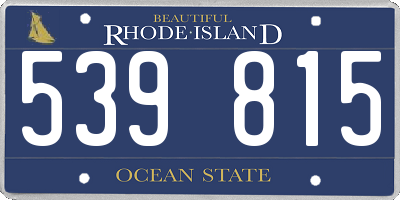 RI license plate 539815