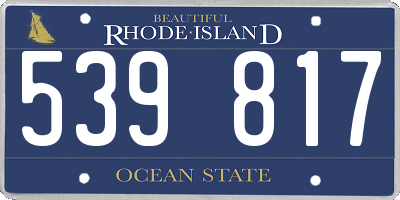 RI license plate 539817